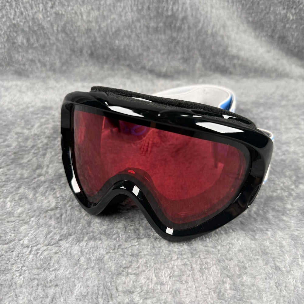 Bolle‎ Ski Snowboard Goggles Black Frame Red Lens Blue White Hexagon Strap